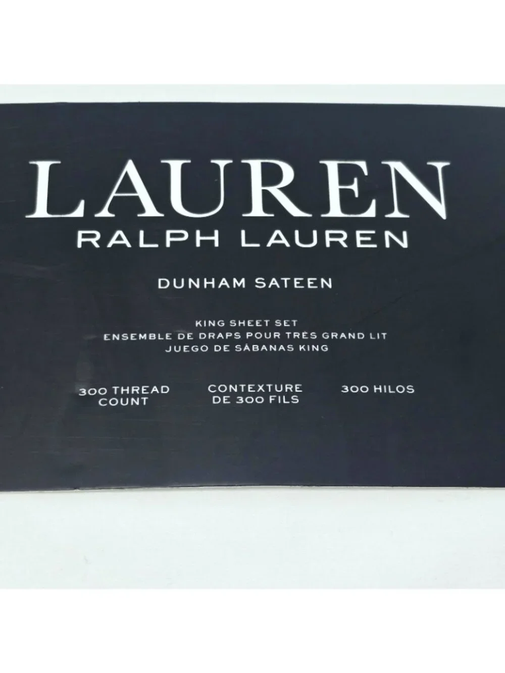 Ralph Lauren KING Dunham Sateen Sheet Set White 100% Cotton 300 TC